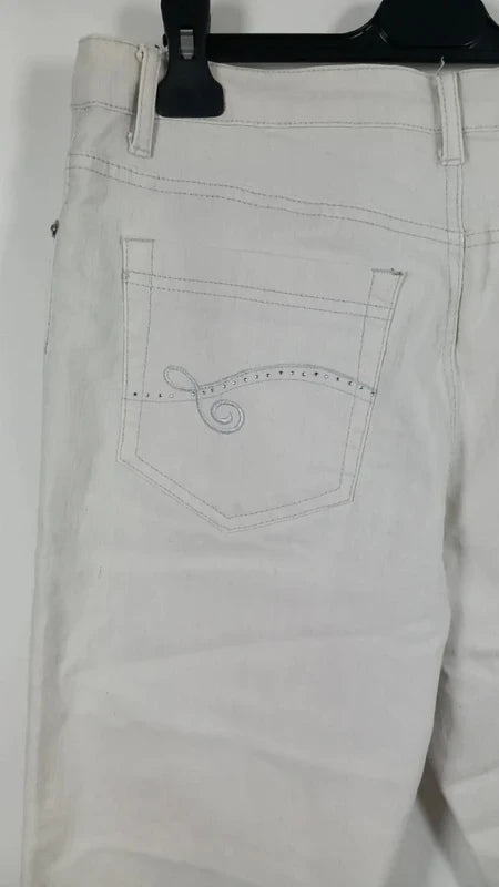Pantacourt en Jean Blanc Swallow jeans - Taille L - État Neuf