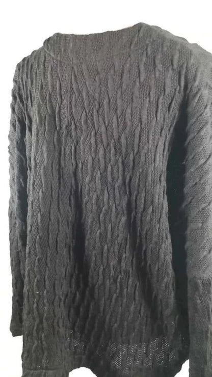 Pull Léger Jean Marc Philippe - Maille Relief Noire - Taille 52/54