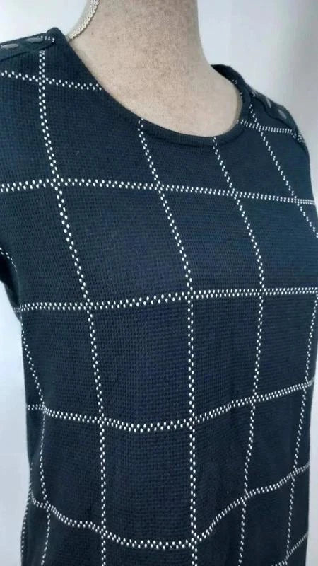 Robe Droite Promod Bleu Marine – Imprimé Carreaux Chic – Taille 38