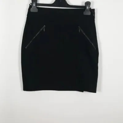 Mini Jupe Noir Zara - Taille 34 (XS) - Neuve - Détails Zips & Fentes
