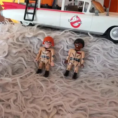 Ghostbusters - Ecto-1 Vehicle + Winston & Janine Figures - Vintage Collector Toy