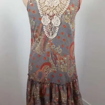 Robe Bohème Jacqueline Riu - Imprimé Paisley & Dos Dentelle - Taille 36