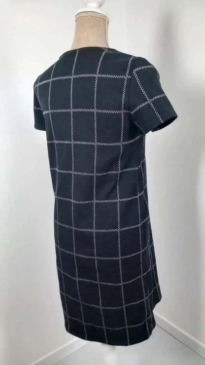 Robe Droite Promod Bleu Marine – Imprimé Carreaux Chic – Taille 38