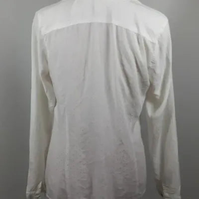 Miss Captain Shirt – White Dotted Swiss & Mother-of-pearl Buttons – Fitted – Size 38
