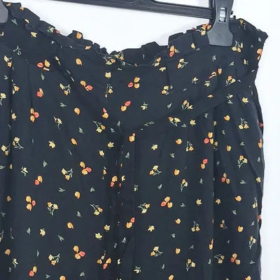 Flowy floral wide-leg trousers - Bohemian chic style - Size L (US 10/12)