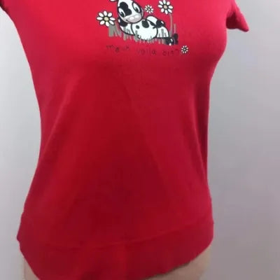 Cache Cache T-shirt – "Meuh Voilà Bien" – Cow Print – Fitted Cut – Size 38 (M)