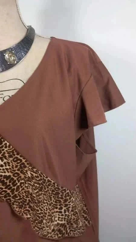 Ensemble Tunique & Pantalon T52 Neuf - Couleur brun/marron & Imprimé