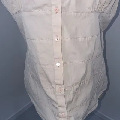 Chemisier Cintré Nude Rose beige Zara – Manches Froncées – Taille XL