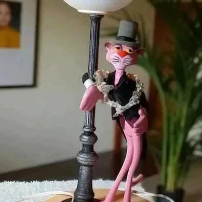 Rare vintage 70s pink panther novelty table lamp Nuova Linea Zero