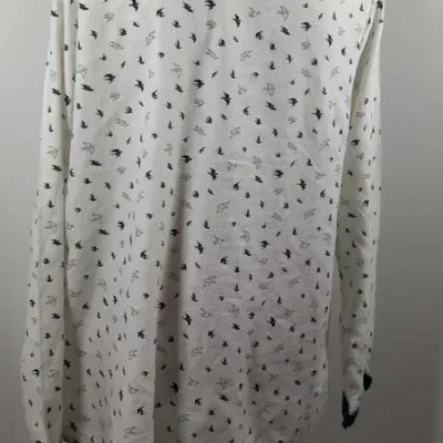 Terre de marins White Tunic with Swallow Motifs Size 44 - Very Good Condition