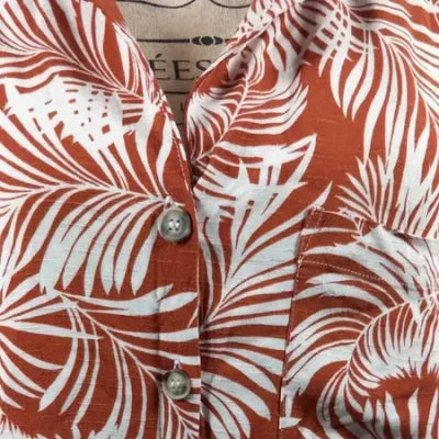 Petit Haut Fluide Primark - Taille 42 (XL) - Imprimé Tropical Terracotta & Blanc
