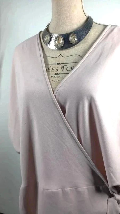 Blouse coeur croise style kimono rose poudré taille 54 marque New Look