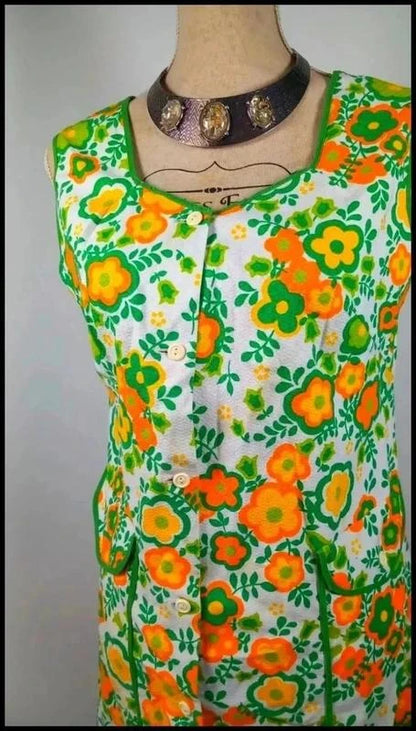 Magnifique robe Vintage des années 60-70 made in france taille 44