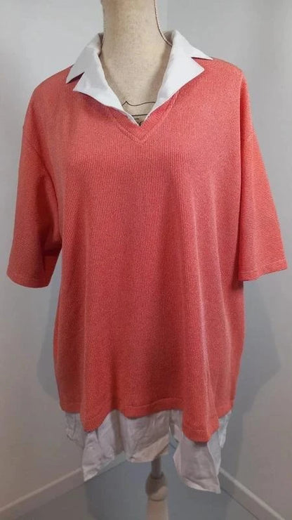 Pull chemise 2-en-1 Size Up - NEUF (sans étiquette) - T. 58/60