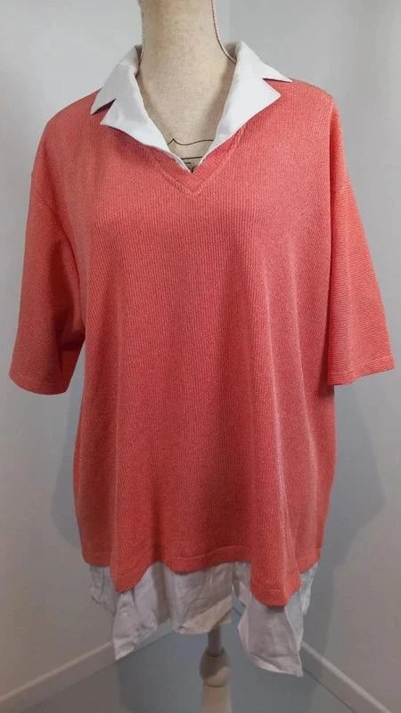 Pull chemise 2-en-1 Size Up - NEUF (sans étiquette) - T. 58/60