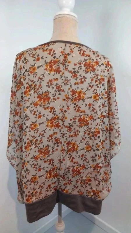 Tunique Fluide Florale Automnale (Grande Taille - 54/56)
