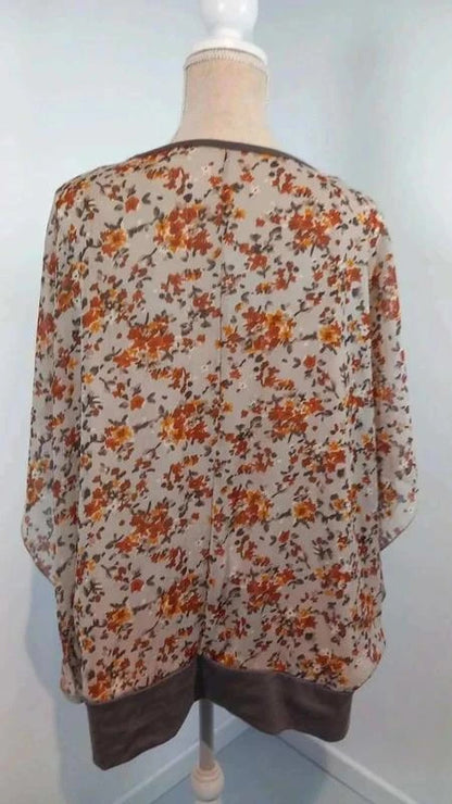Tunique Fluide Florale Automnale (Grande Taille - 54/56)