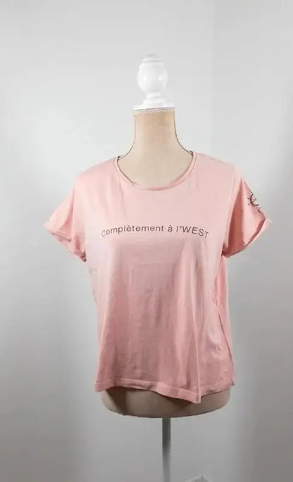 Bizzbee Pastel Pink "Complètement à l'West" T-shirt L