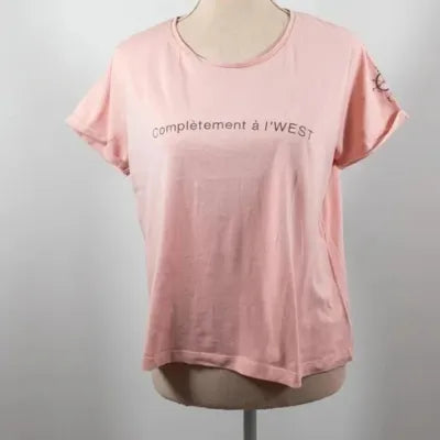 Bizzbee Pastel Pink "Complètement à l'West" T-shirt L