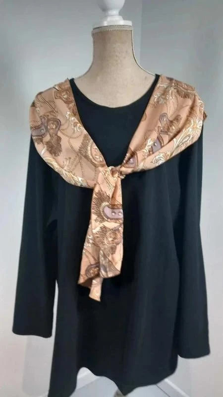Pull Tunique Vintage Actuelle- T. 54 - Neuf (sans étiquette) - Foulard Chaines