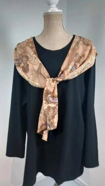 Pull Tunique Vintage Actuelle- T. 54 - Neuf (sans étiquette) - Foulard Chaines