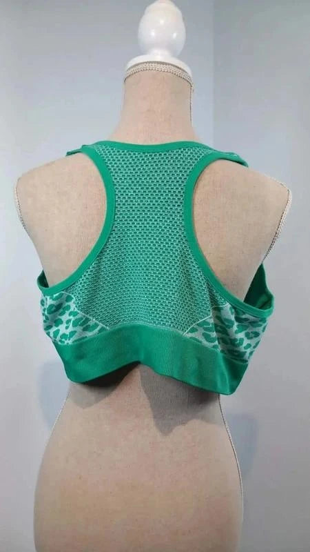 Brassière sport grand maintien 6xl neuve - motif léopard vert fluo