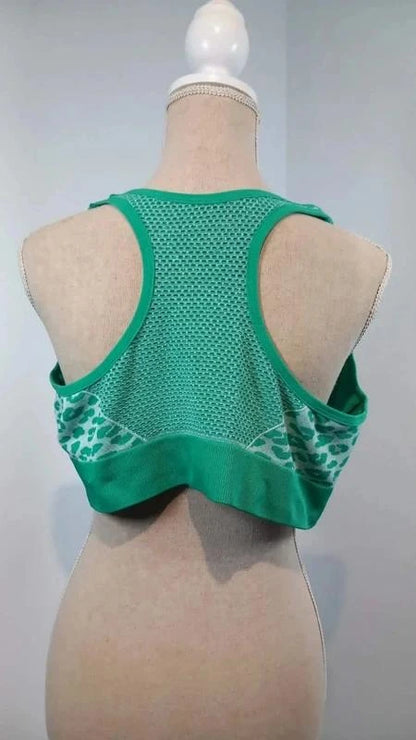 Brassière sport grand maintien 6xl neuve - motif léopard vert fluo