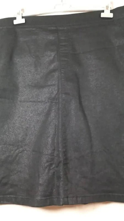 Jupe Droite Noire Toscane Neuf T4 (54) Effet Enduit / Simili Cuir