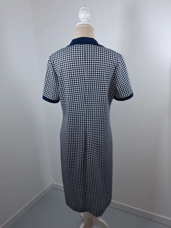 Robe chemise vintage motif géométrique rétro Phildar – Taille 48