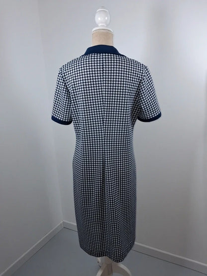 Robe chemise vintage motif géométrique rétro Phildar – Taille 48