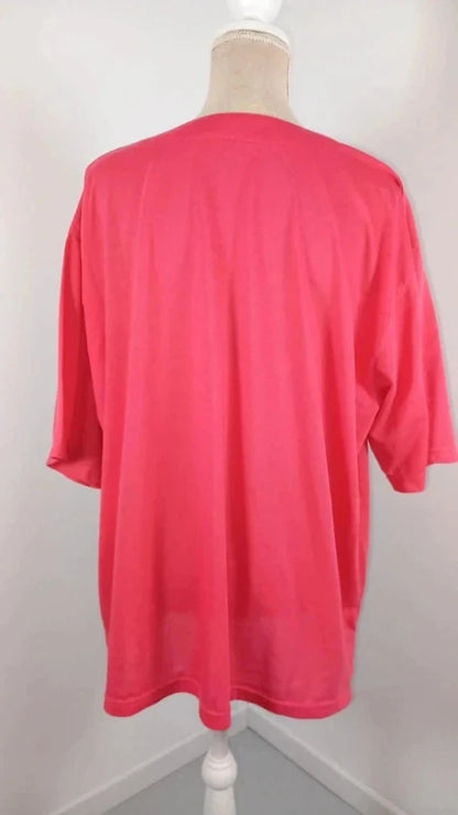 Lovely Coral/Pink Short Sleeve T-shirt - "Hoang Collection" XXXXL - Embroidery