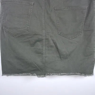Jupe en jean kaki Kiabi – Taille 44 – Effet frangé