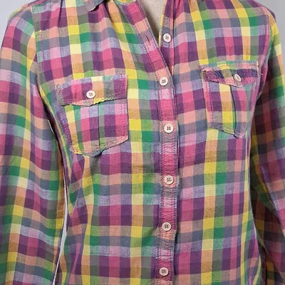 Vintage multicolored plaid shirt – Jennyfer – Size S (US 4)