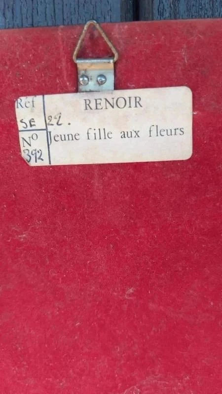 Renoir Reproduction "Young Girl with Flowers" - Braun & Co. 1961 Edition - Framed