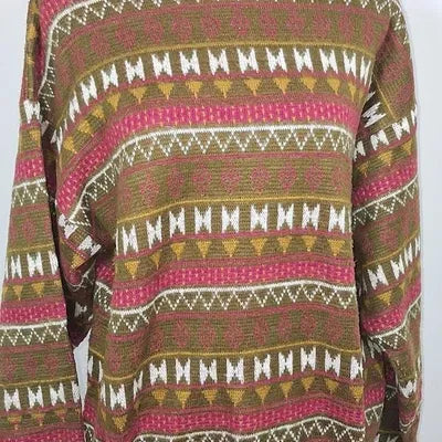 Pull femme jacquard multicolore vert et bordeaux - Taille XL