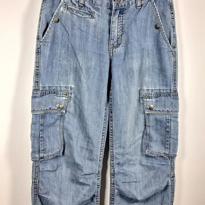MIM Fluid Lightweight Denim Cargo Pants – Y2K / Streetwear Style – Size 34