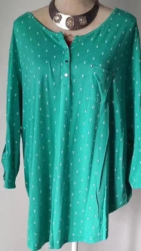 Tunique verte motif ancre taille 54/56