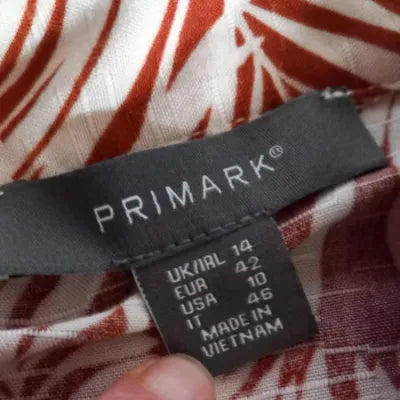 Petit Haut Fluide Primark - Taille 42 (XL) - Imprimé Tropical Terracotta & Blanc