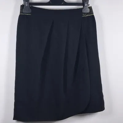 Jupe noire portefeuille Camaïeu – Taille S – Ceinture dorée