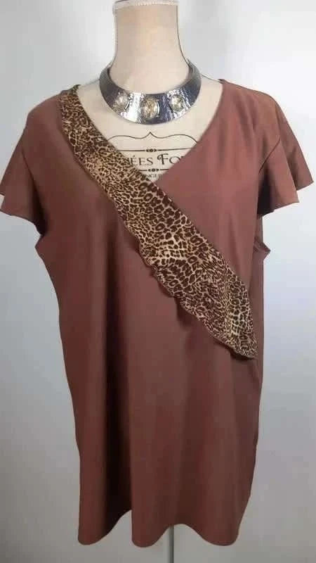 Ensemble Tunique & Pantalon T52 Neuf - Couleur brun/marron & Imprimé