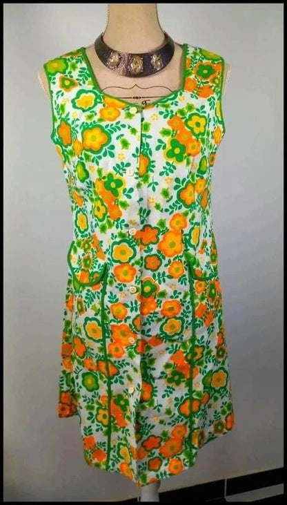 Magnifique robe Vintage des années 60-70 made in france taille 44