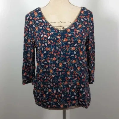 Promod Paisley Print Tunic - Size 38 - V-neck & Detailed Back