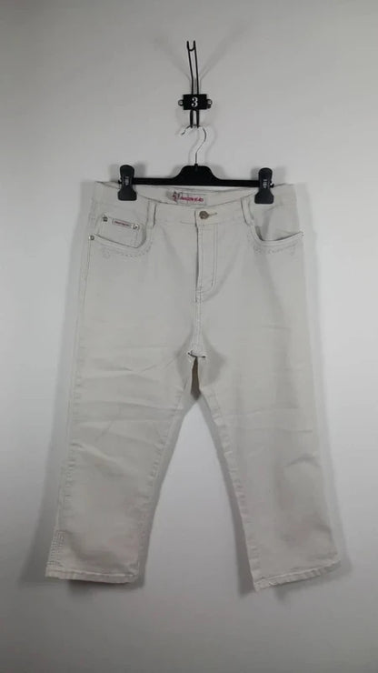Pantacourt en Jean Blanc Swallow jeans - Taille L - État Neuf