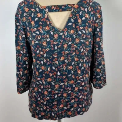 Promod Paisley Print Tunic - Size 38 - V-neck & Detailed Back