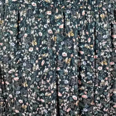 Bershka Romper Dress - Black Floral Print - Long Lace Sleeves - Size S (UK 8)