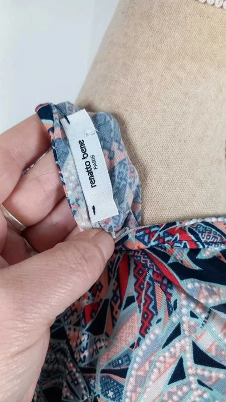 Renatto Bene Tunic with Foliage Print – Flowy & Stretchy – NEW – Size US 20/22