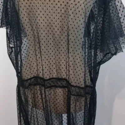 Lightweight Flowy Long Black Floral Kimono Jacket / Chic (One Size or 50+)
