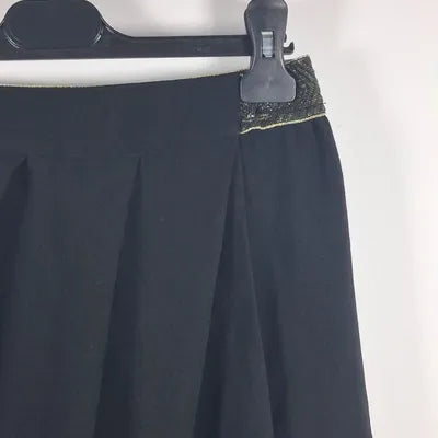 Jupe noire portefeuille Camaïeu – Taille S – Ceinture dorée