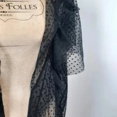 Lightweight Flowy Long Black Floral Kimono Jacket / Chic (One Size or 50+)