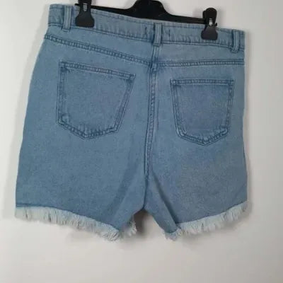 Weekend Vibes Denim Shorts – Light Blue – Frayed Hem – Bohemian Style